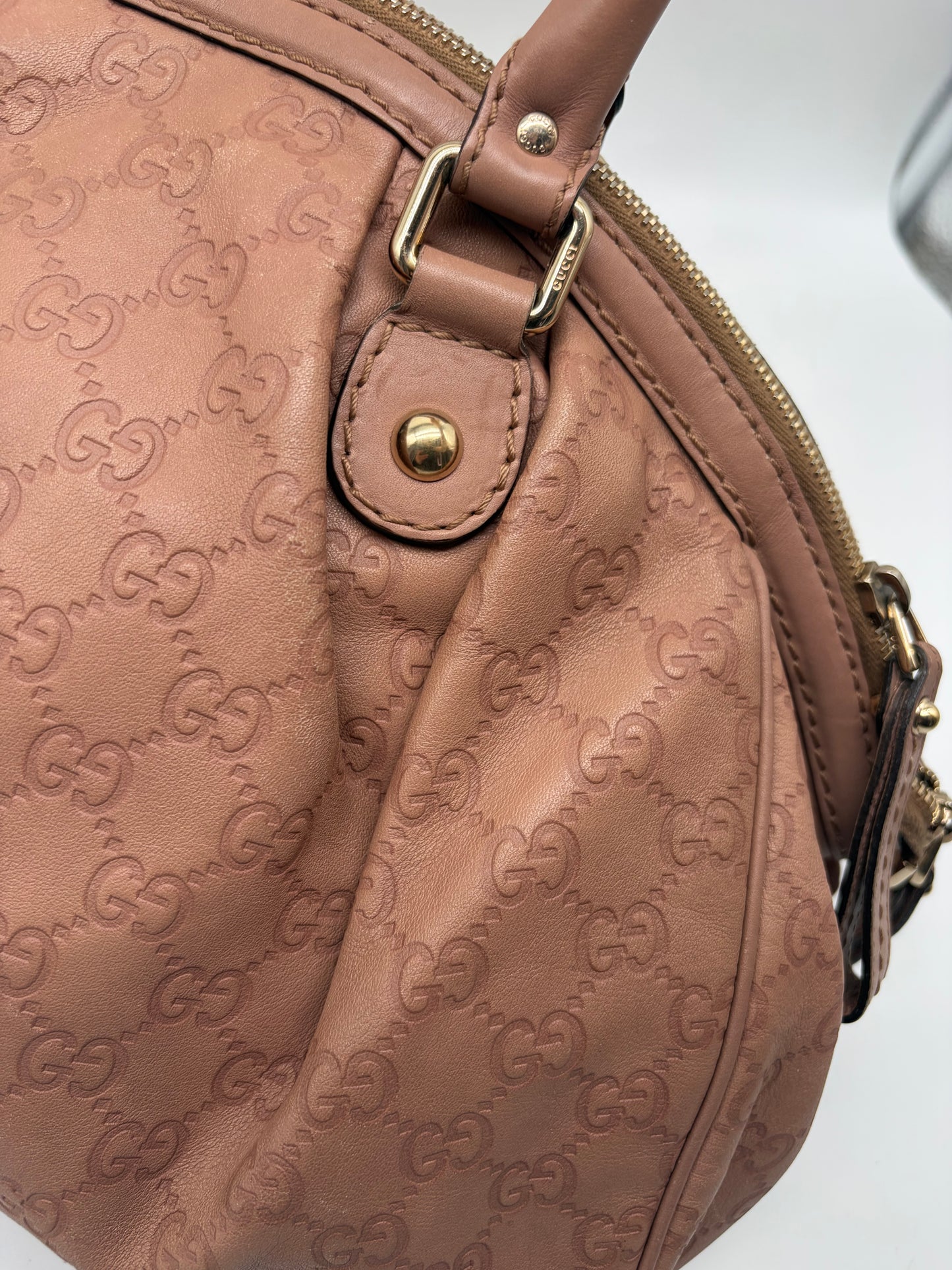 Gucci Sukey Satchel Nude Rosa Schultertasche