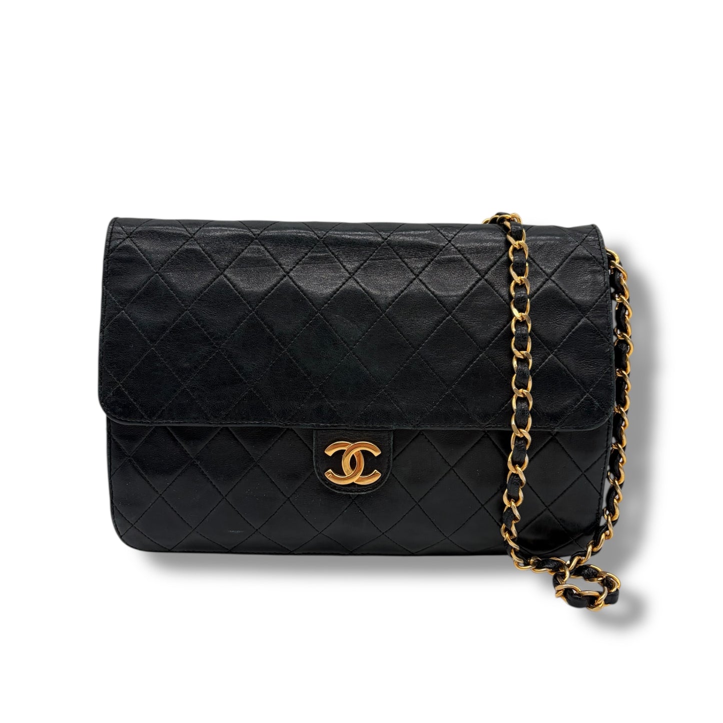 Chanel Classic Flap Bag Medium – Schwarz gesteppte Leder-Handtasche