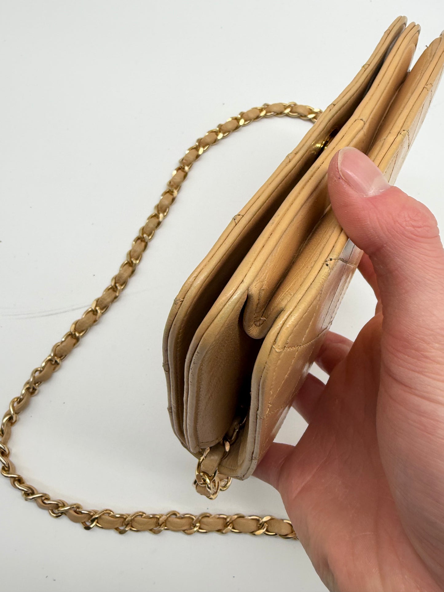 Chanel Small Single Flap Beige Handtasche