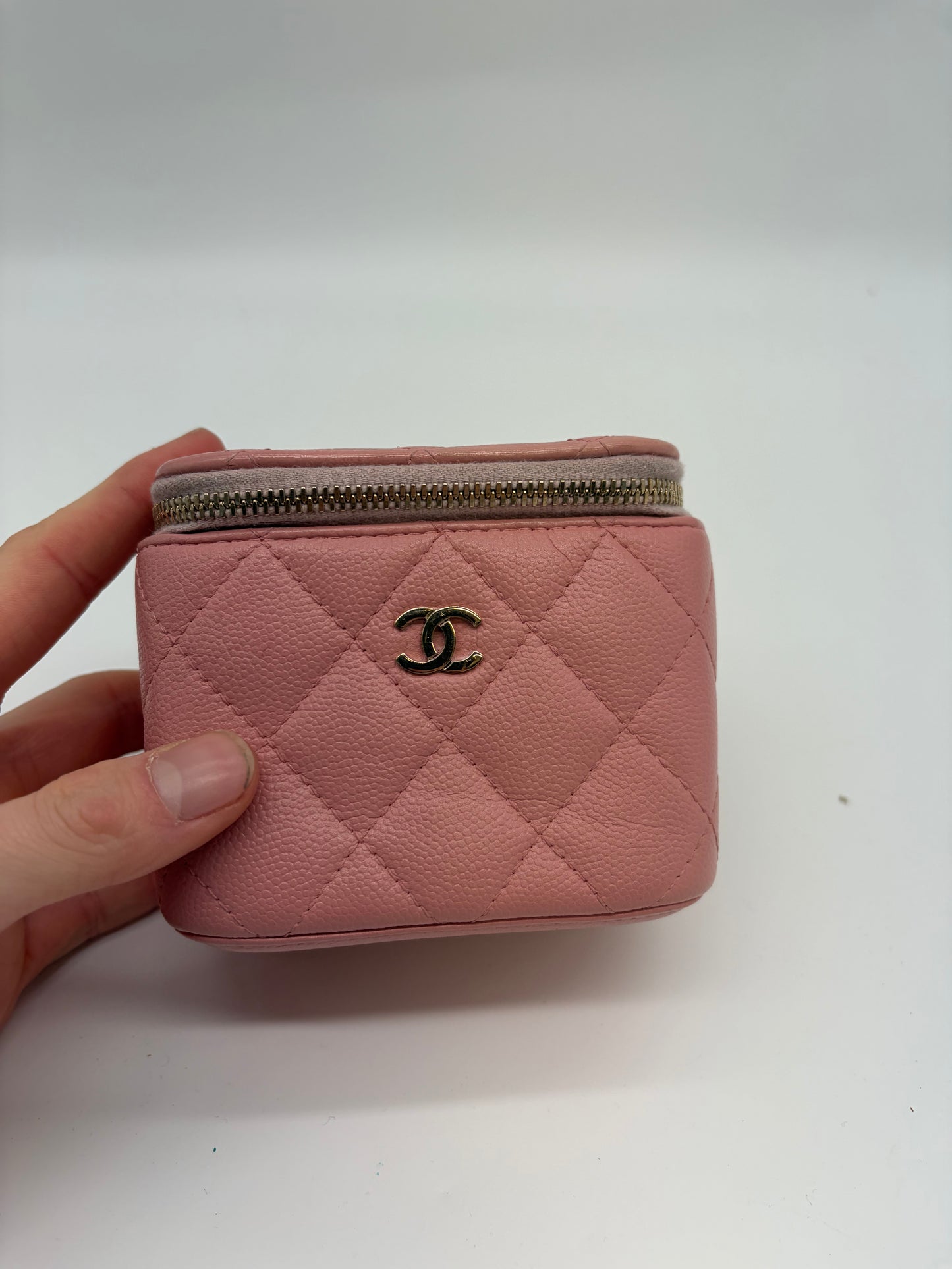 Chanel Vanity pinke Caviar Leder Schultertasche
