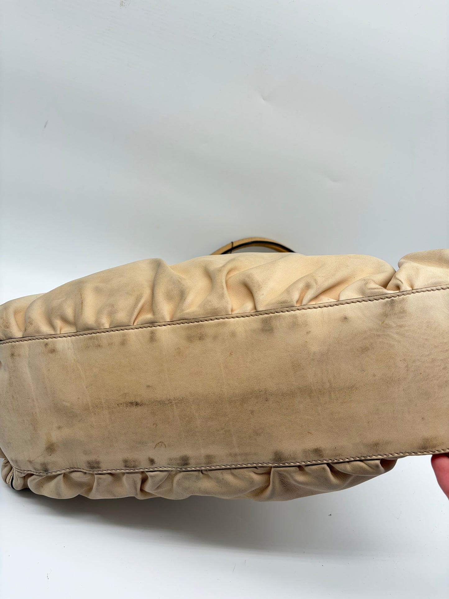 Gucci Abbey D-Ring Hobo Bag Leder Beige – Vintage