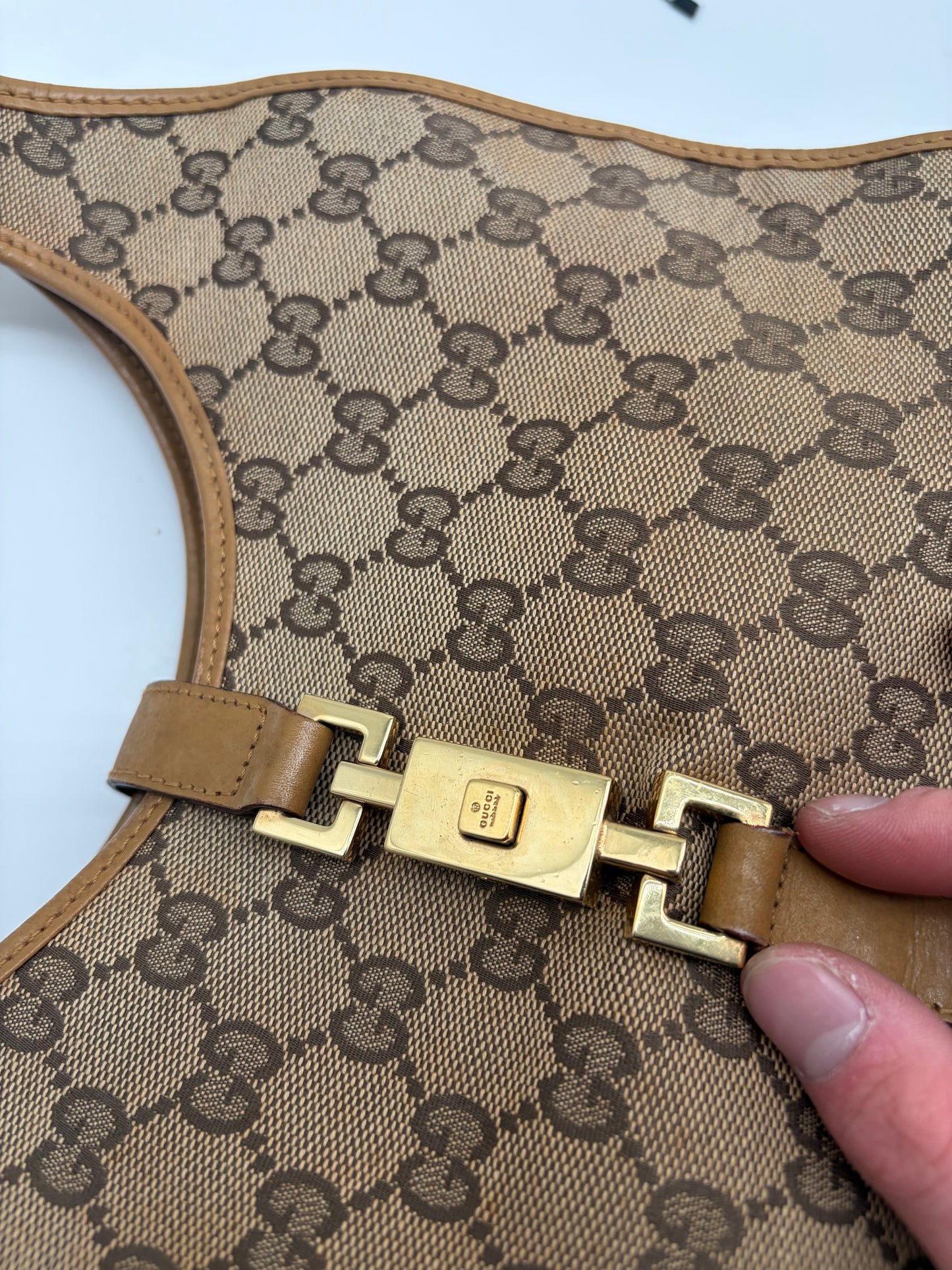 Gucci Jackie Bardot Handtasche beige
