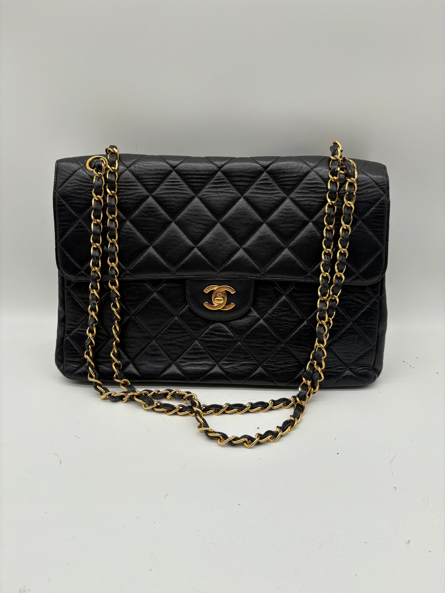 Chanel Timeless / Classique Double Face Flip &nbsp;Bag Black Matelassé Leather Jumbo