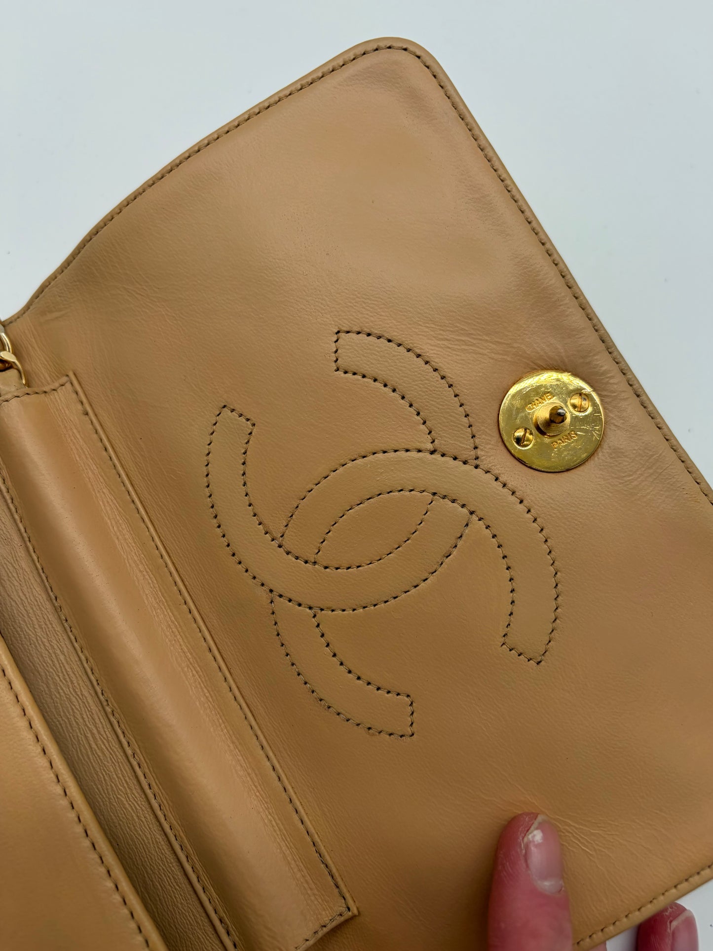 Chanel Small Single Flap Beige Handtasche