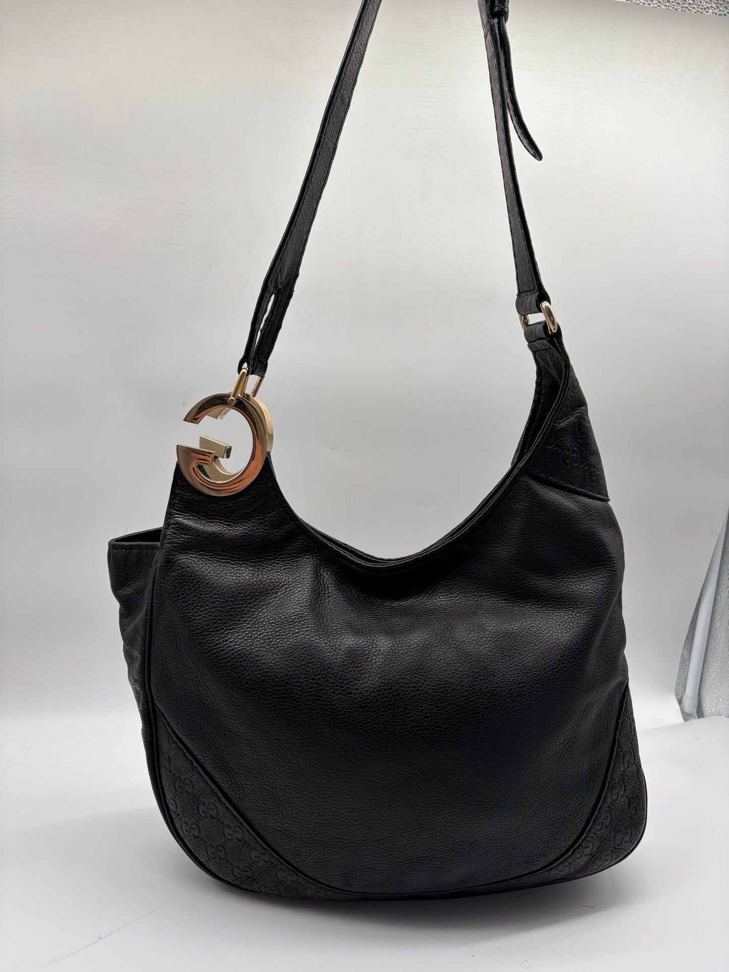 Gucci Charlotte Monogram Leder Tasche schwarz