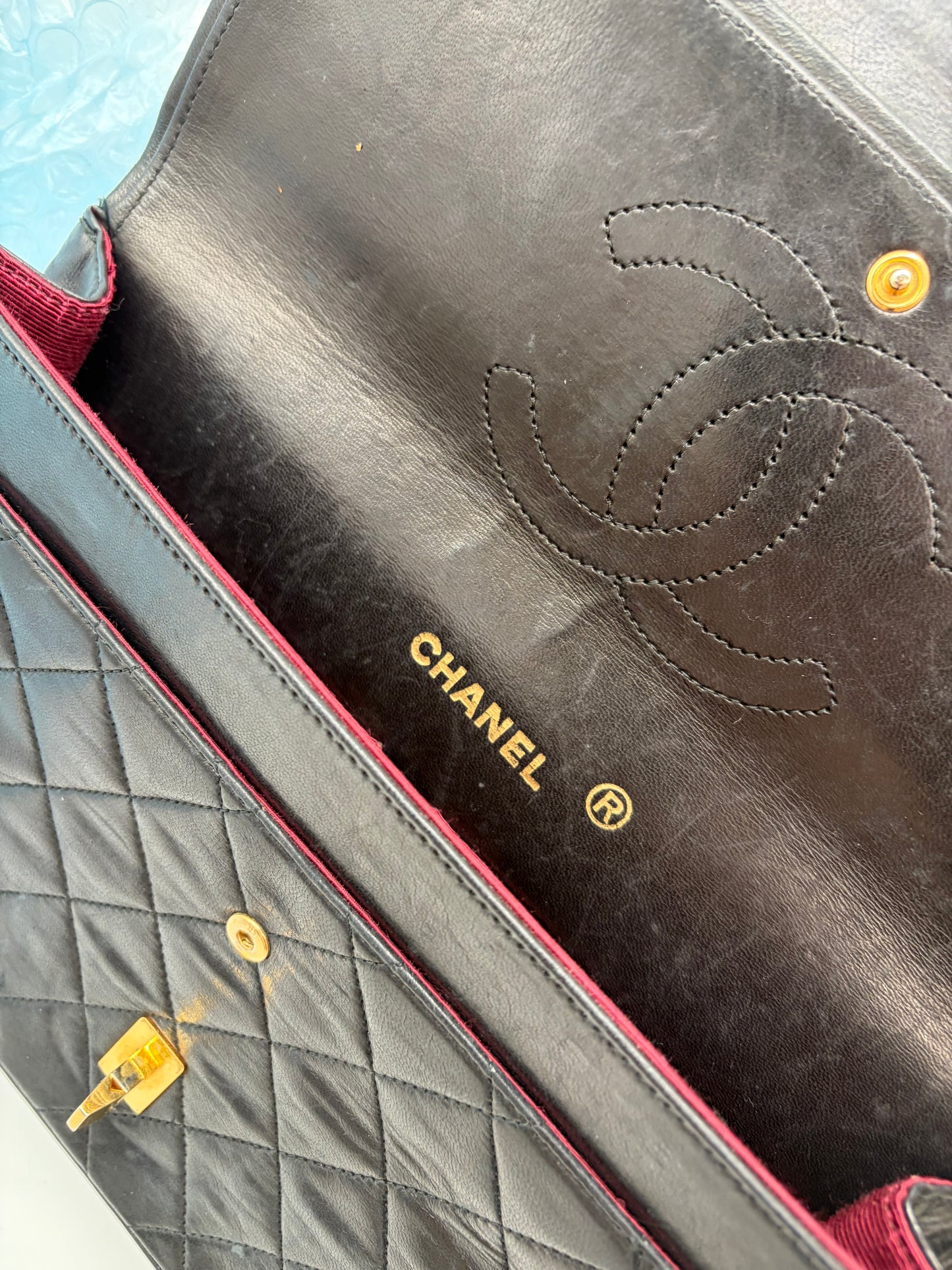 Chanel Classic 25 Medium Double Flap Schwarz Handtasche