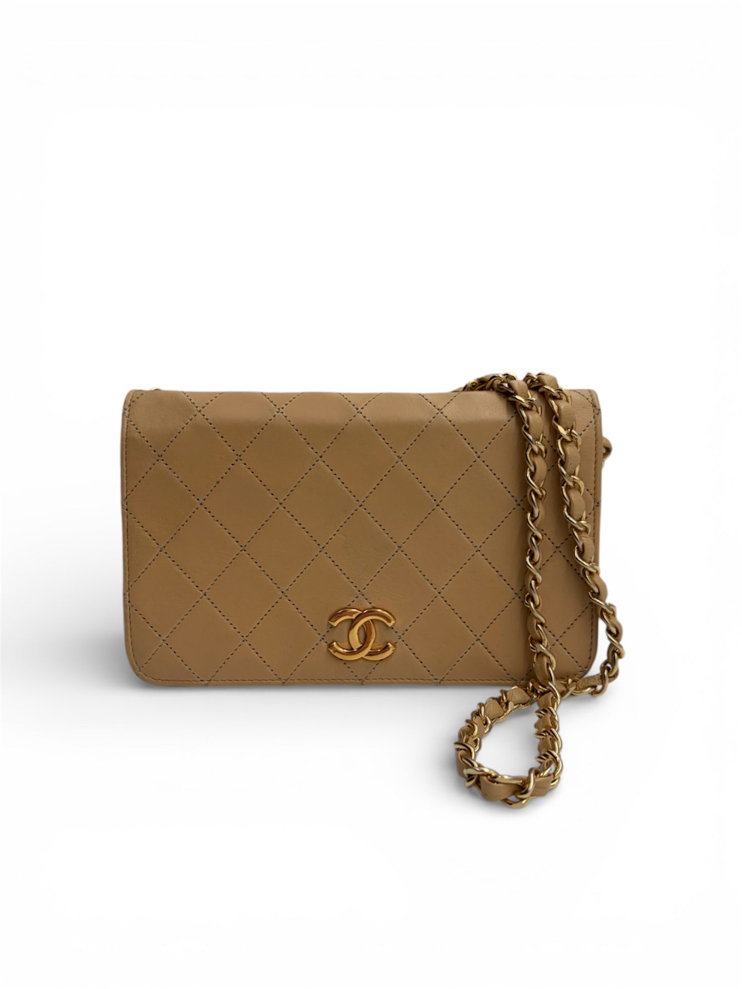 Chanel Small Single Flap Beige Handtasche