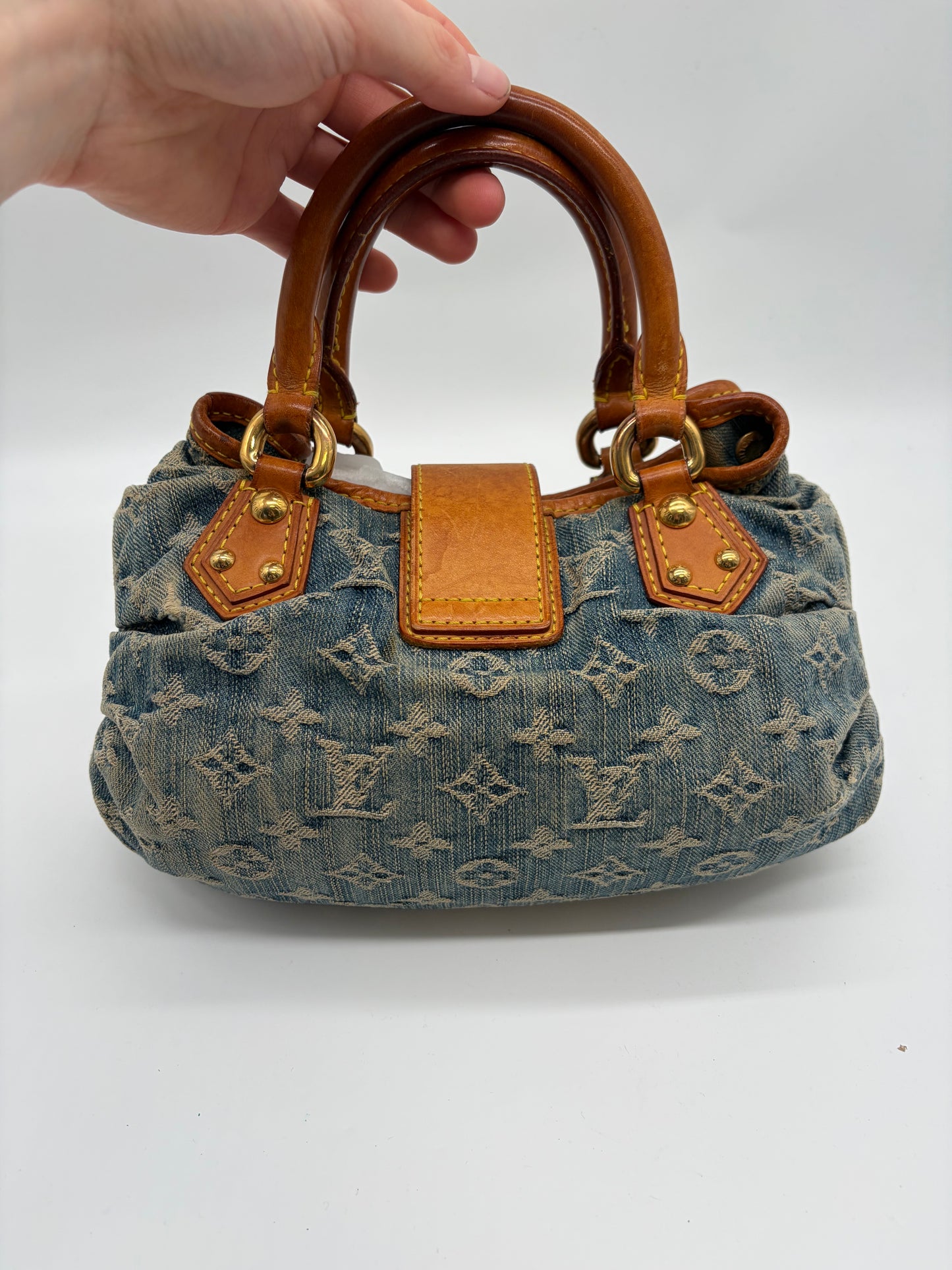 Louis Vuitton Pleaty Monogram Denim Handtasche