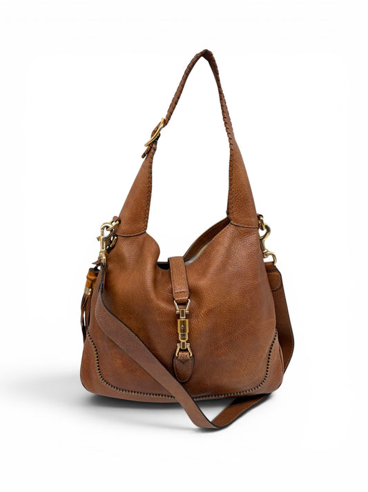Gucci New Jackie Large braun Schultertasche mit Crossbodygurt
