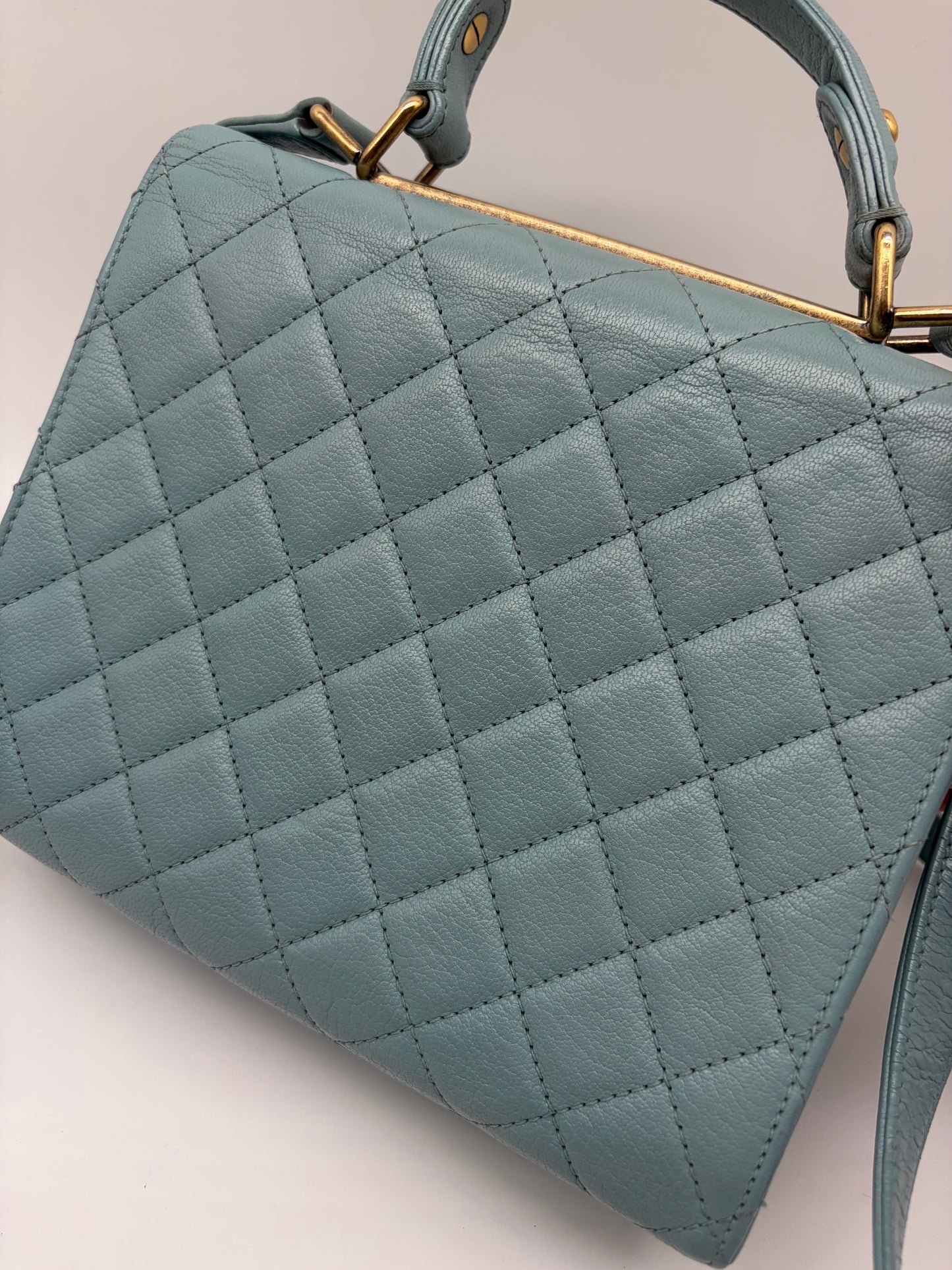 Chanel Rita Flap Bag Handtasche Hellblau Gold Hardware