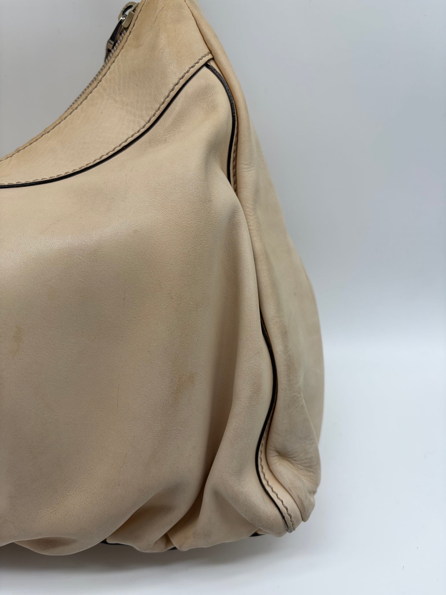 Gucci Abbey D-Ring Hobo Bag Leder Beige – Vintage