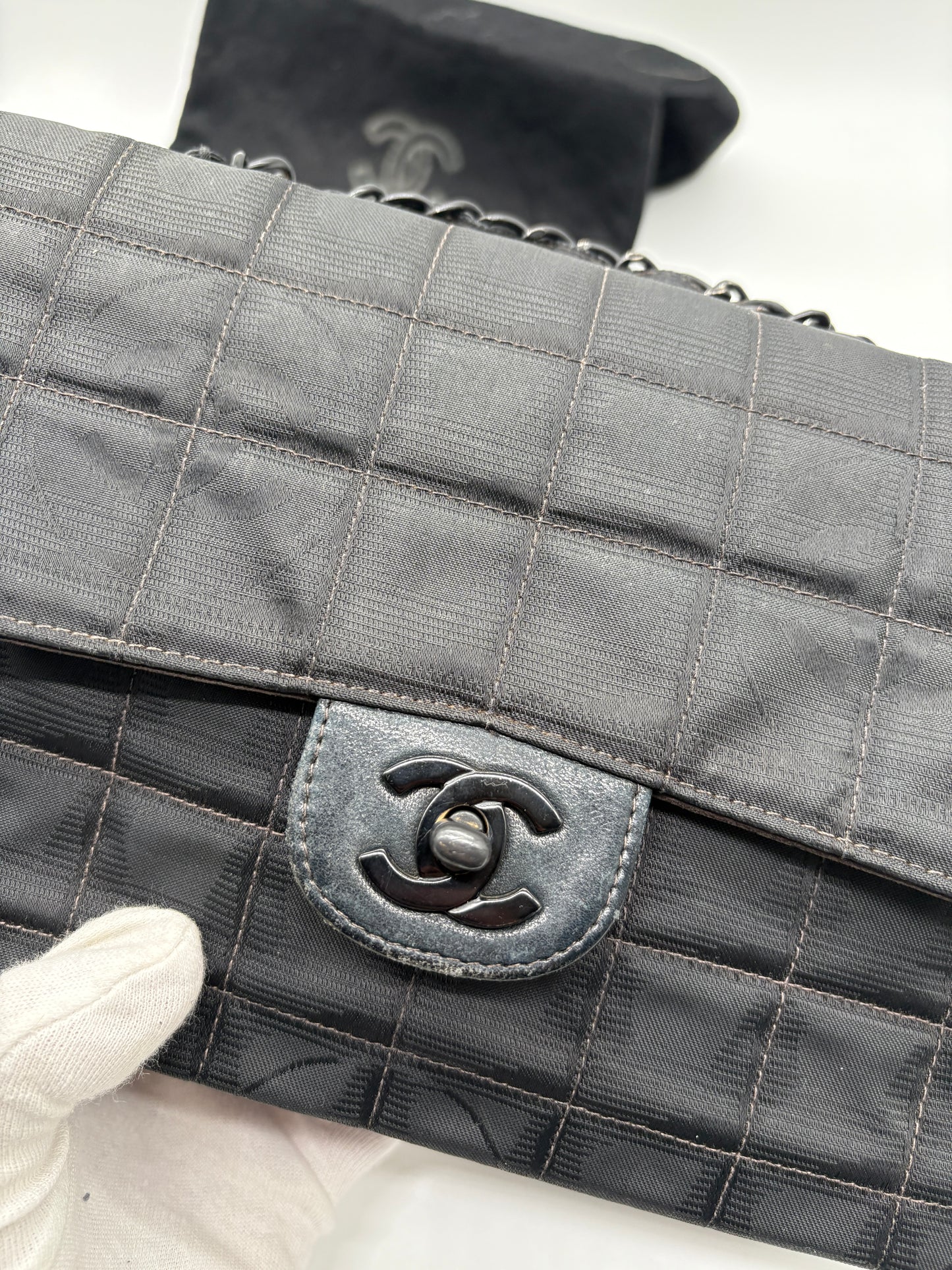 Chanel Matelasse Double Flap Travel Line (Vintage Designer Handtasche)