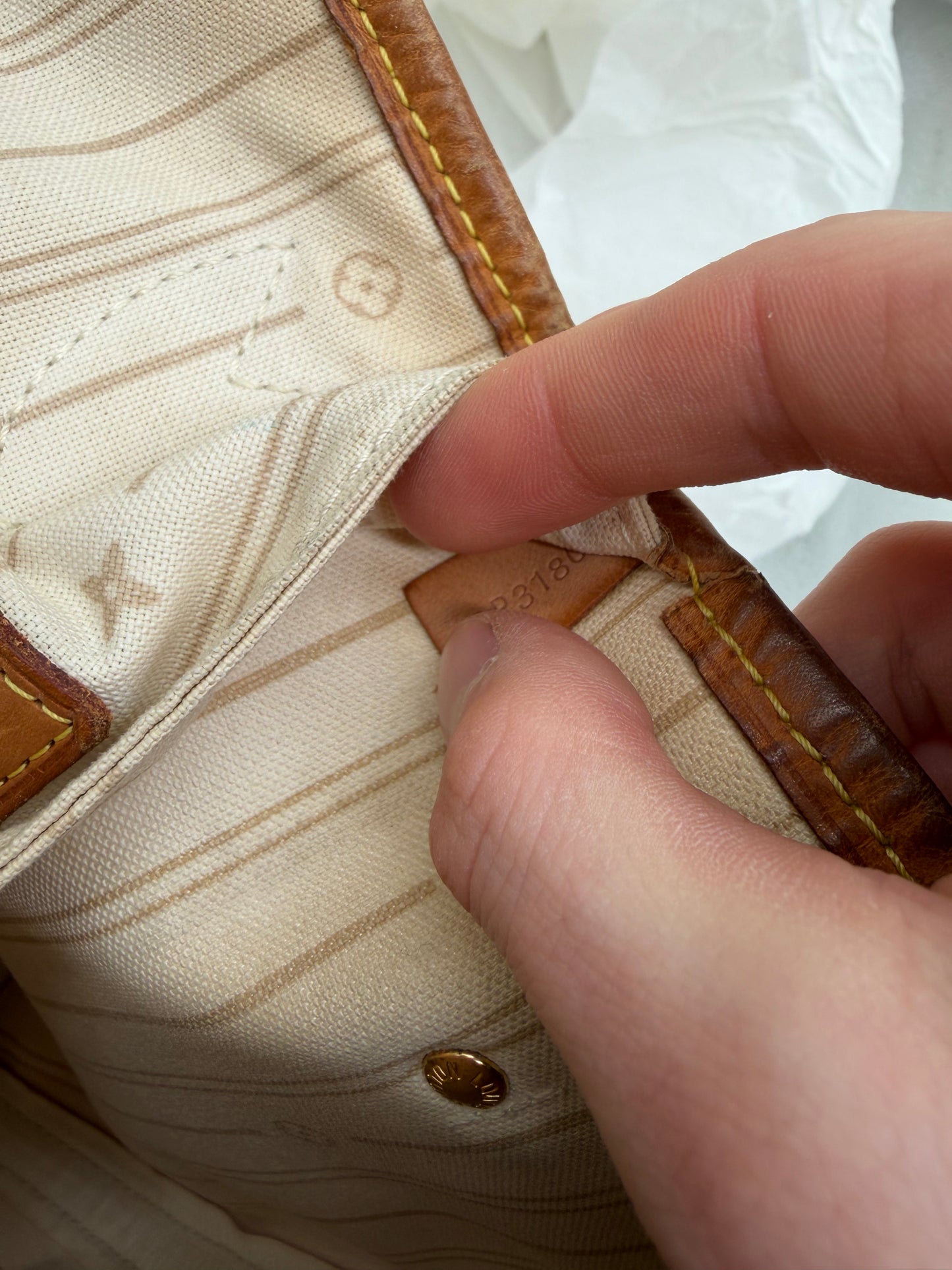 Louis Vuitton Damier Azur Neverfull MM Handtasche Shoppingtasche