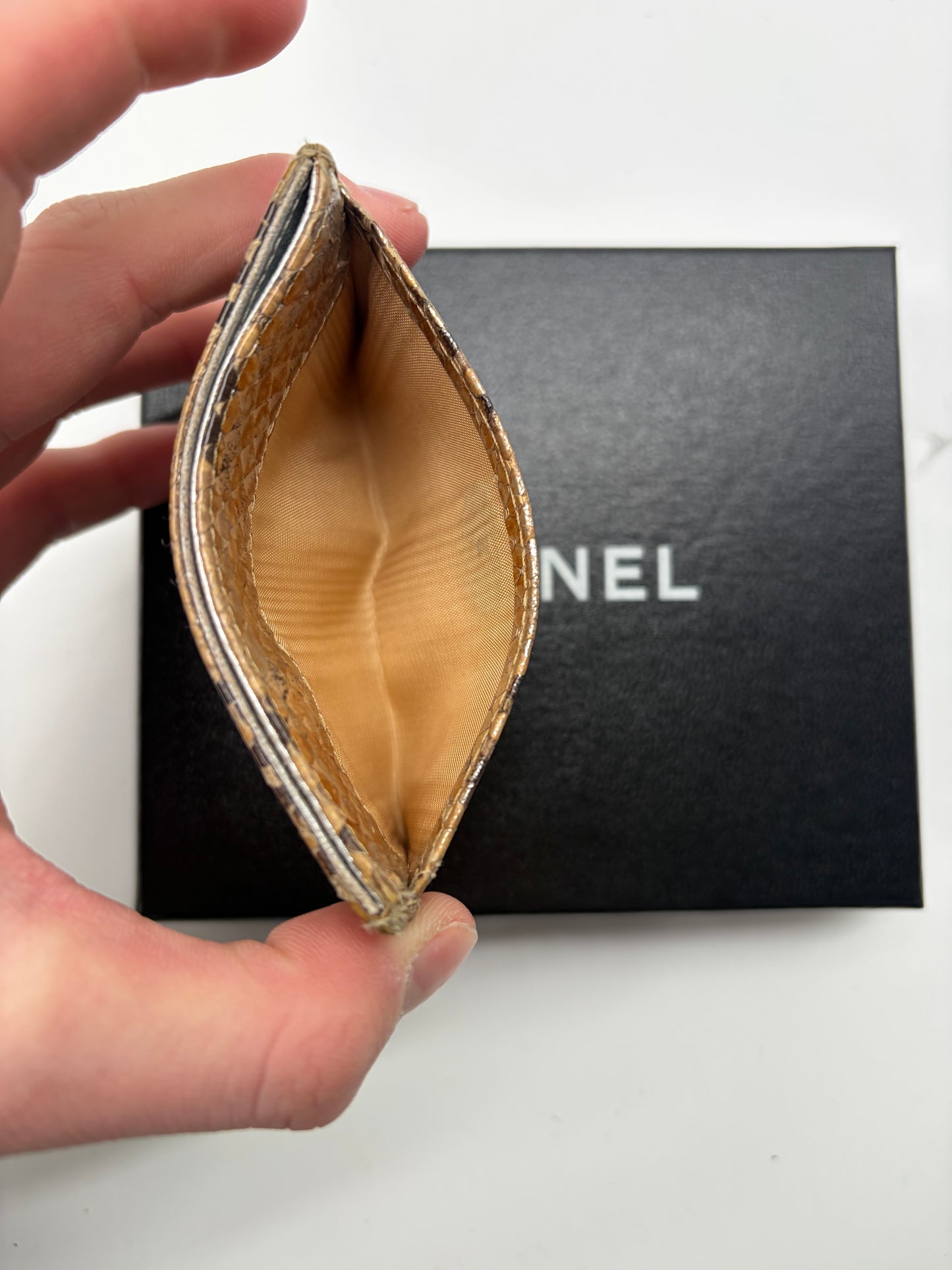 Chanel Python Cardholder Metallic