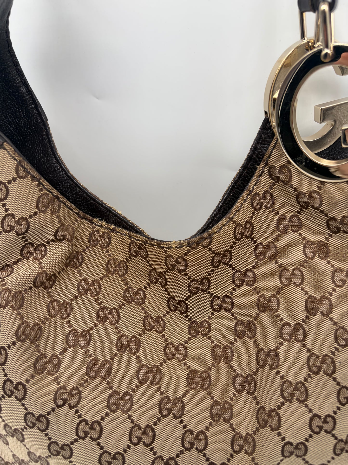 Gucci GG Canvas Charlotte Schultertasche braun beige