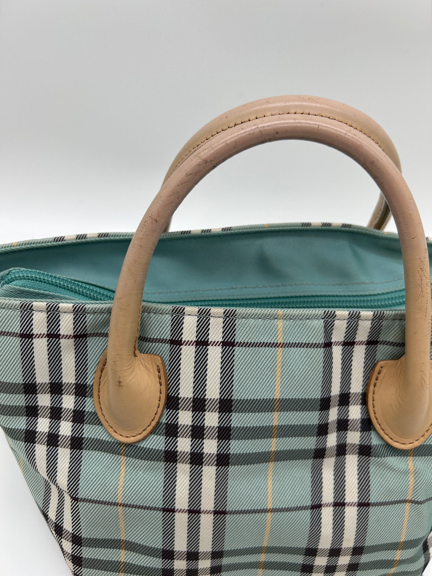 Burberry Designer Mini Handbag (Nova Check Blue Label)