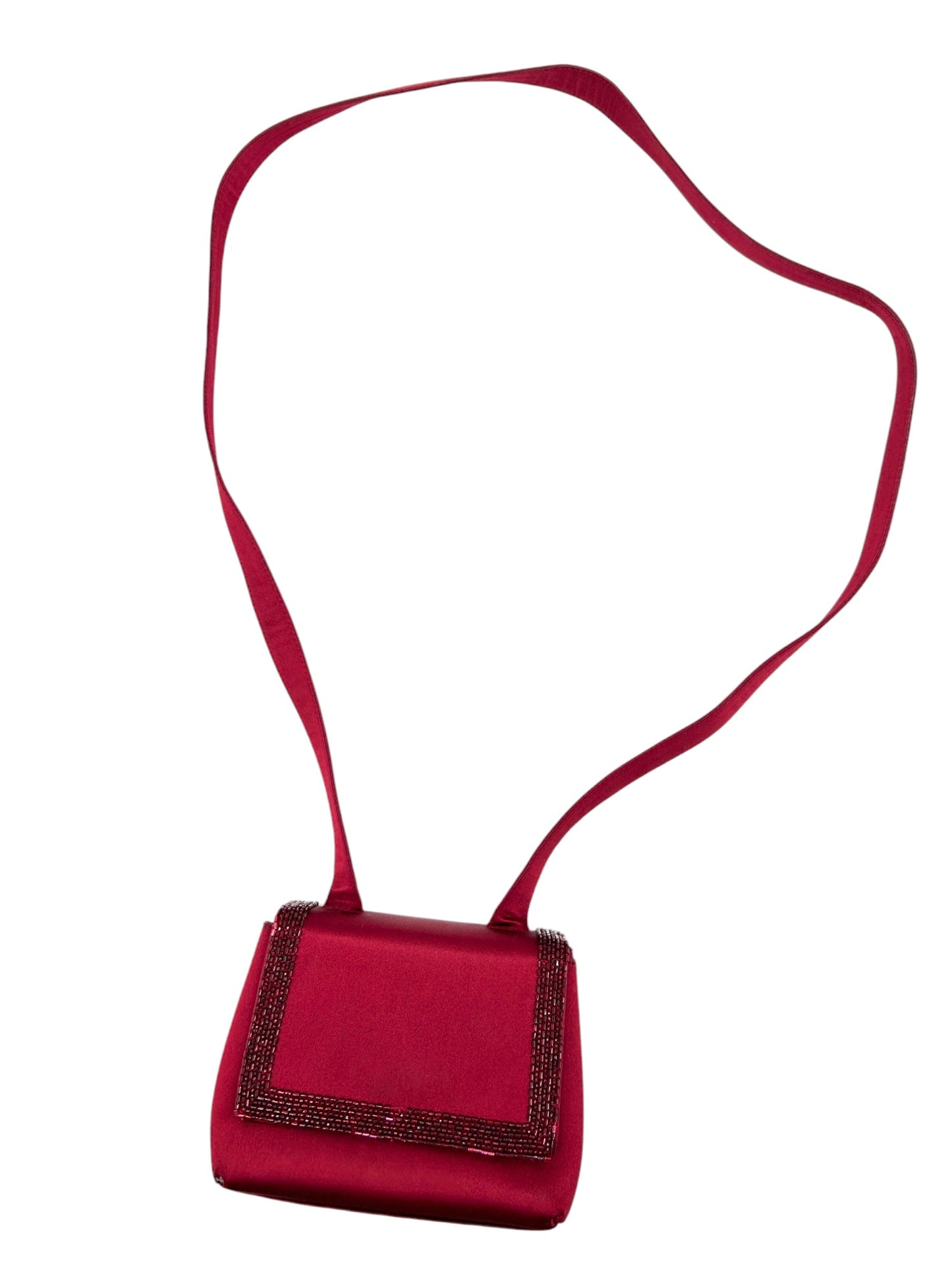 Chanel Vintage Luxury Designer Handbag in Satin Red