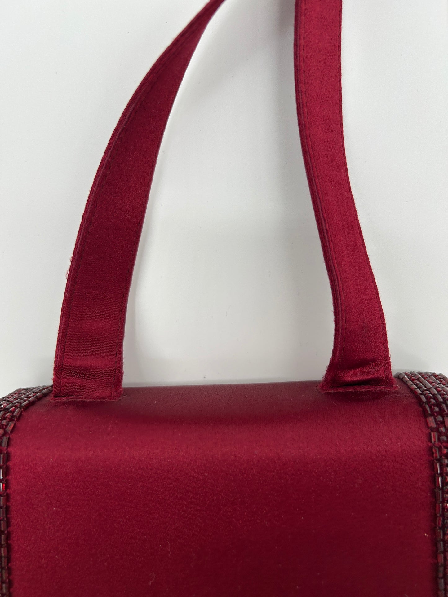 Chanel Vintage Luxury Designer Handbag in Satin Red