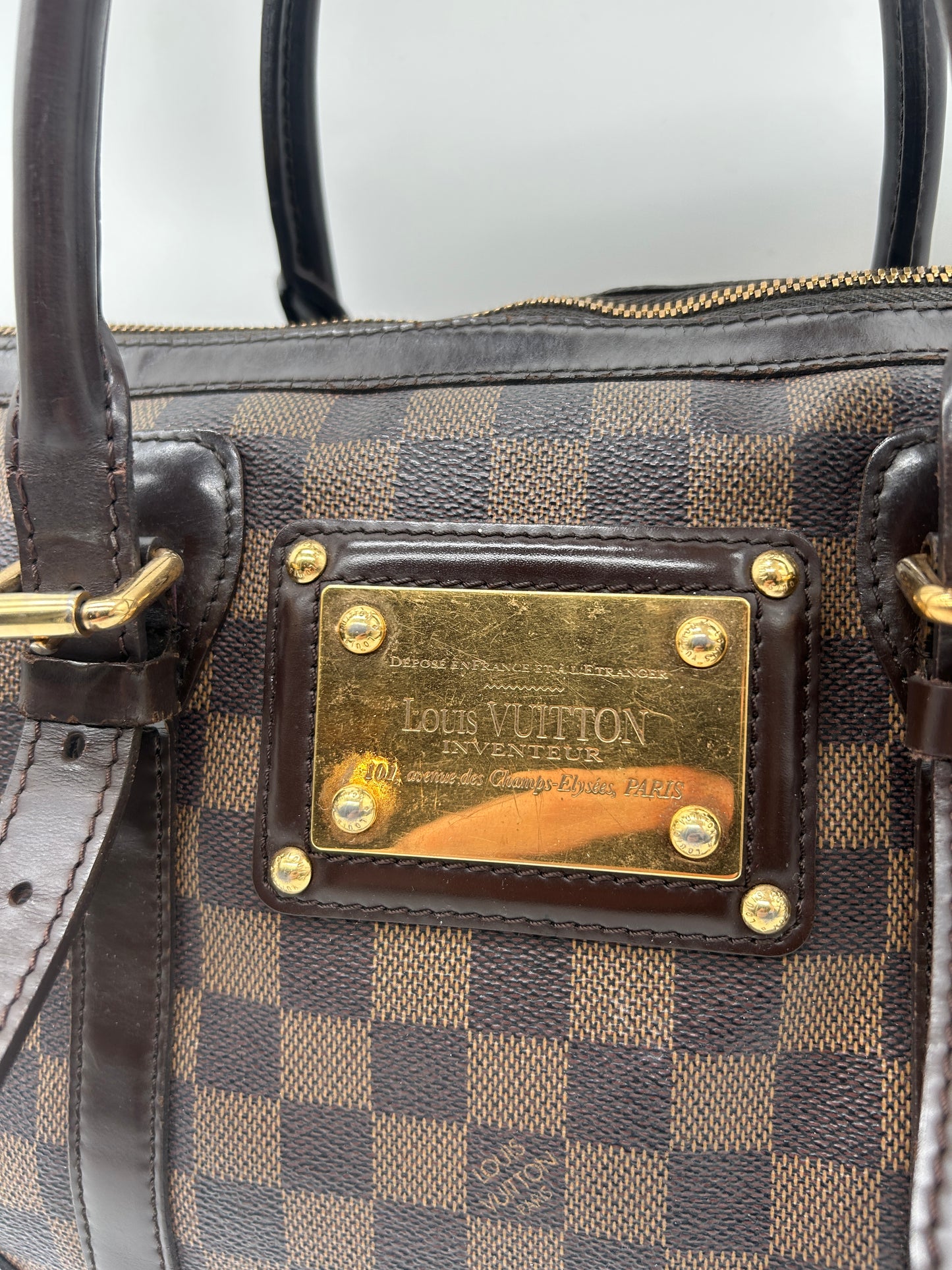 Louis Vuitton Berkeley Damier Boston Bag (Vintage Designer Travel Bag)