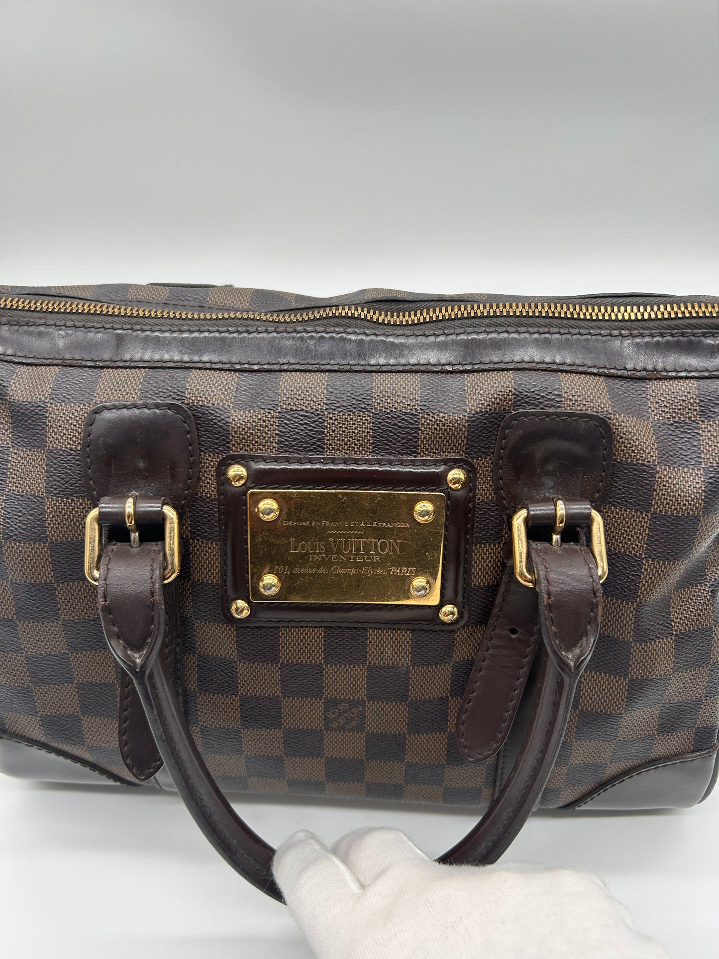 Louis Vuitton Berkeley Damier Boston Bag (Vintage Designer Reisetasche)