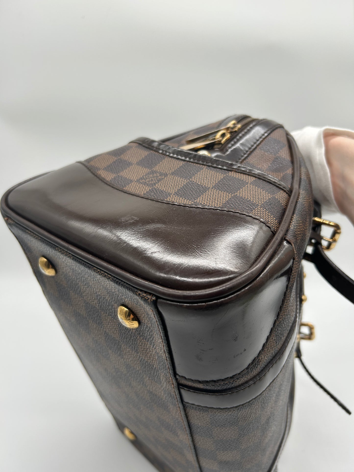 Louis Vuitton Berkeley Damier Boston Bag (Vintage Designer Travel Bag)