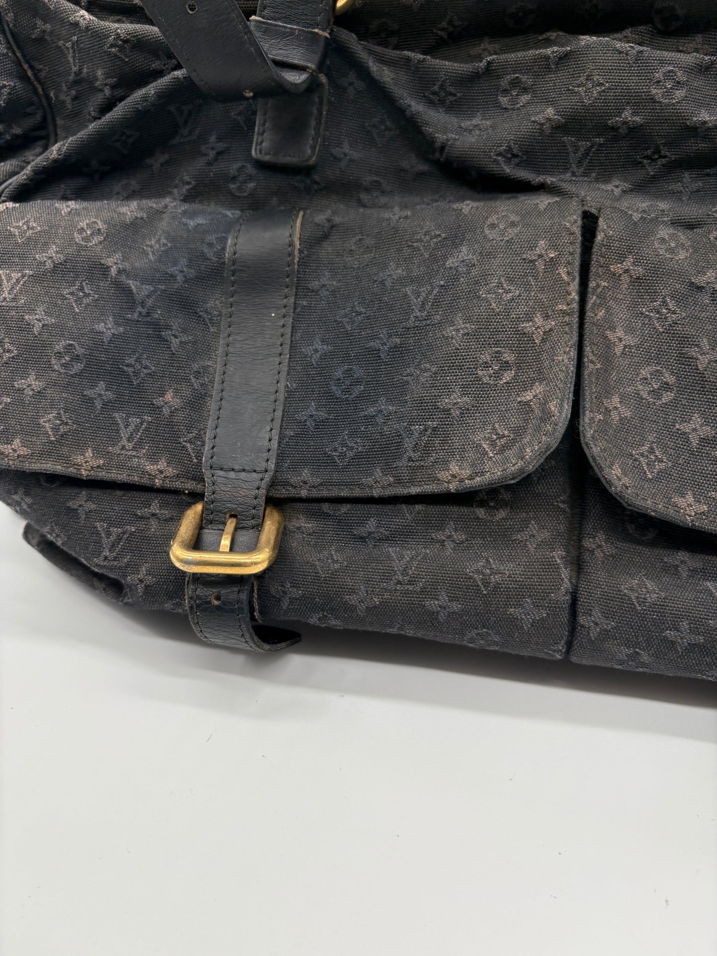 Louis Vuitton Claudine Louise Monogram Boston Bag (Navy Blue Vintage Designer Travel Bag)