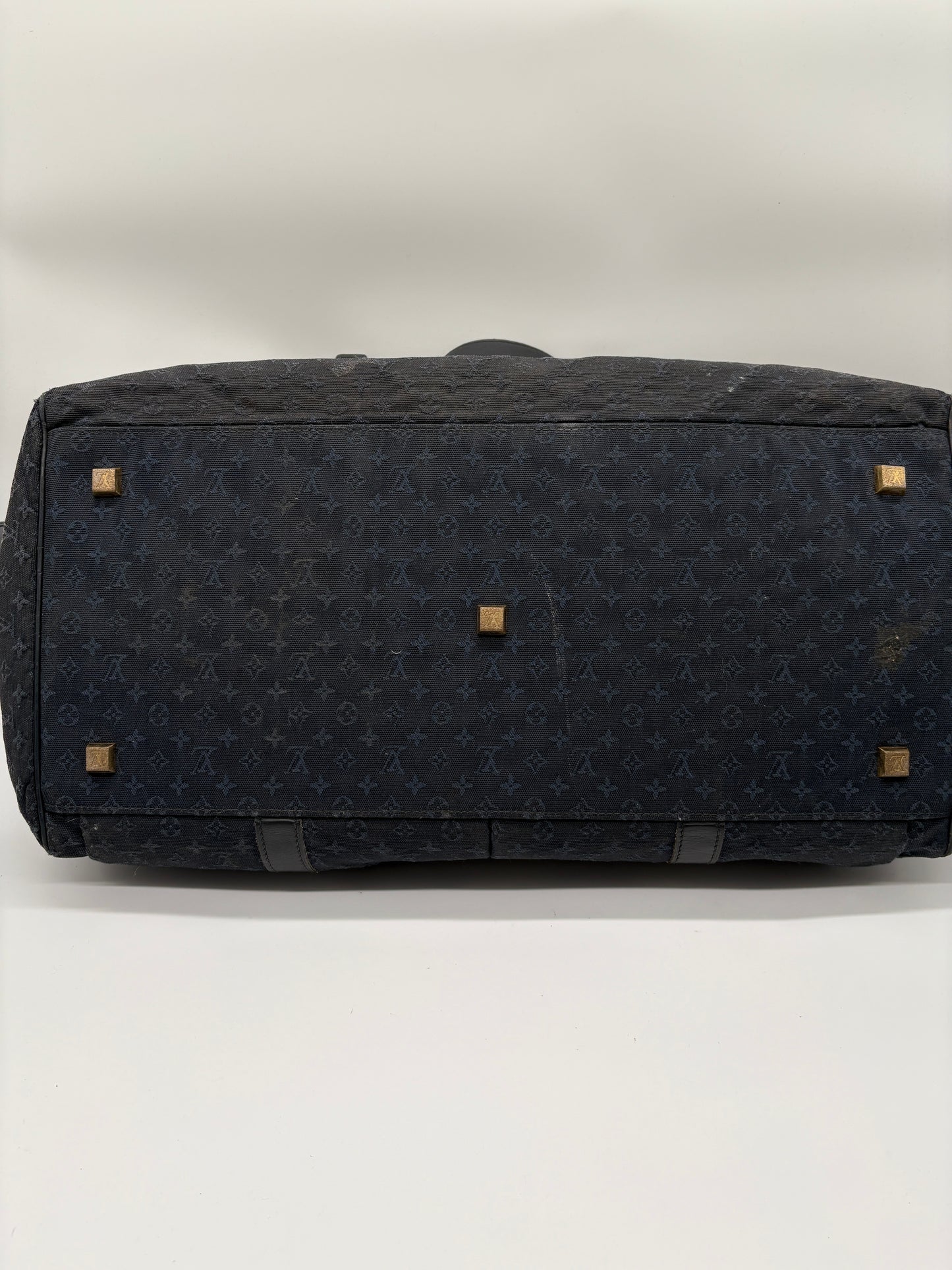 Louis Vuitton Claudine Louise Monogram Boston Bag (Navy Blue Vintage Designer Travel Bag)