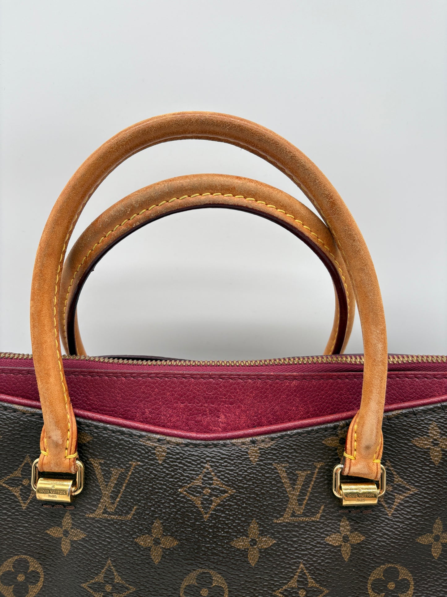 Louis Vuitton Pallas MM Monogram Tasche (Braune Vintage Designer Handtasche)