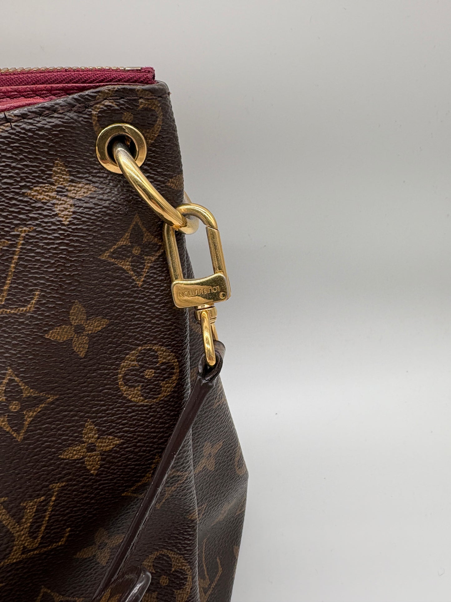 Louis Vuitton Pallas MM Monogram Tasche (Braune Vintage Designer Handtasche)