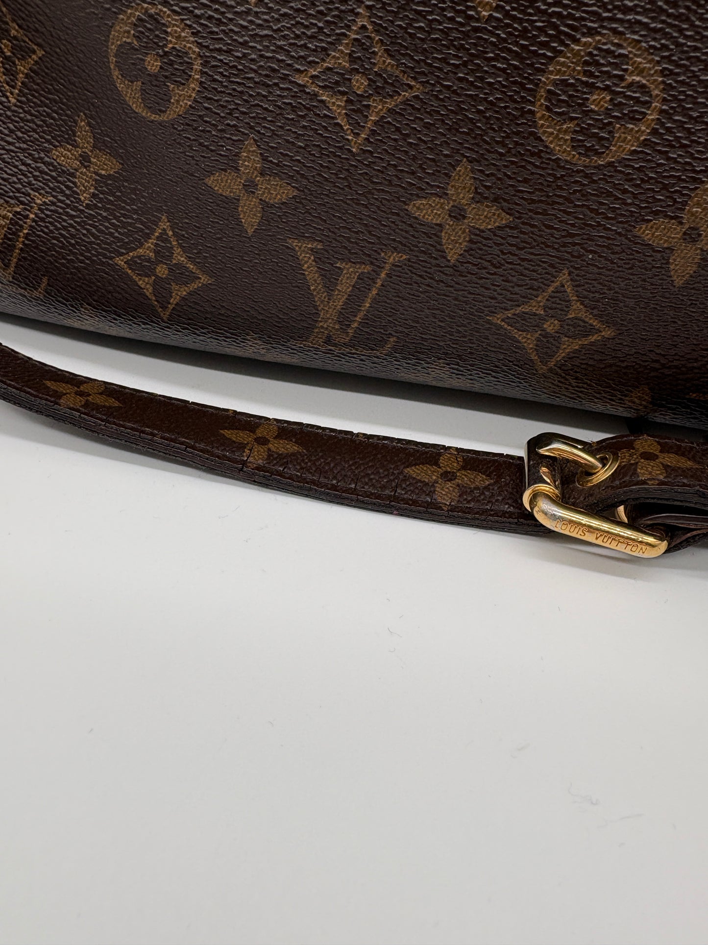 Louis Vuitton Pallas MM Monogram Tasche (Braune Vintage Designer Handtasche)