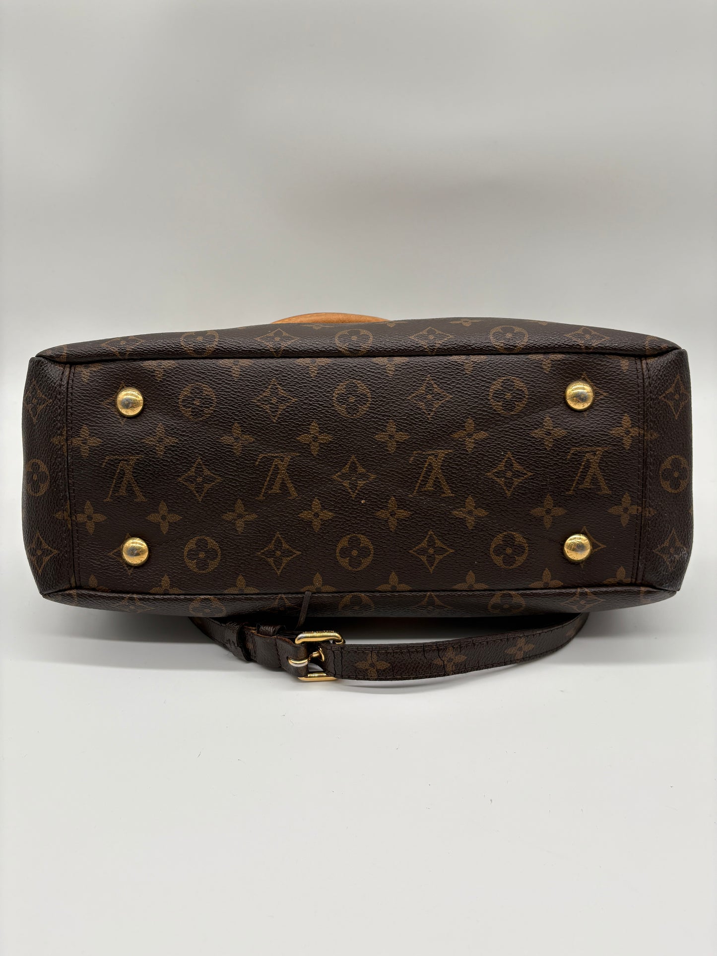 Louis Vuitton Pallas MM Monogram Tasche (Braune Vintage Designer Handtasche)