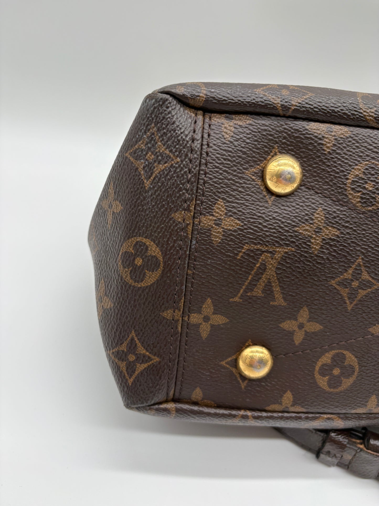 Louis Vuitton Pallas MM Monogram Tasche (Braune Vintage Designer Handtasche)