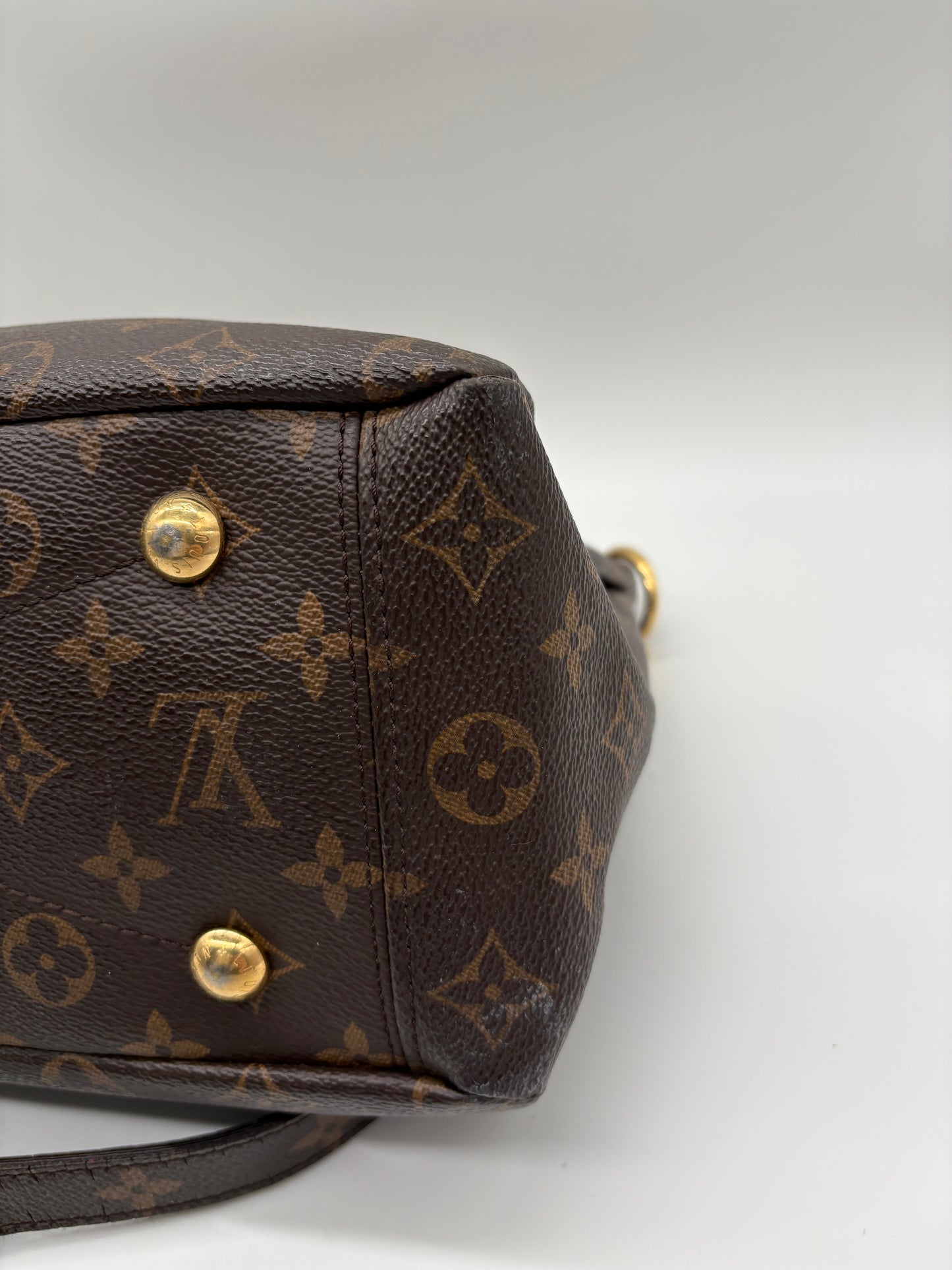 Louis Vuitton Pallas MM Monogram Tasche (Braune Vintage Designer Handtasche)