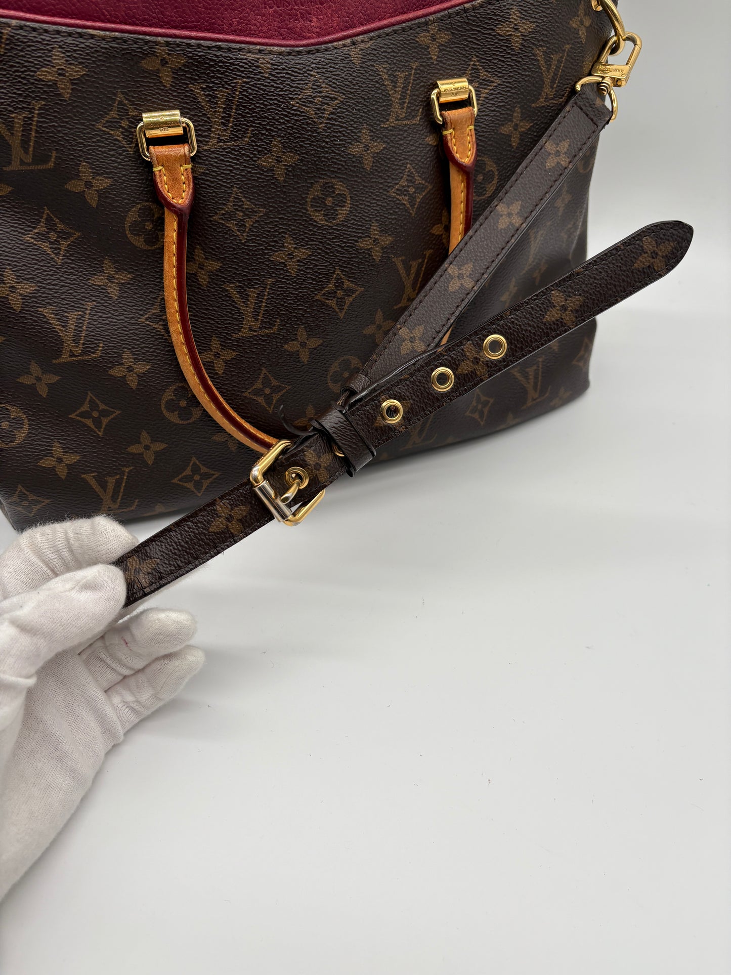 Louis Vuitton Pallas MM Monogram Tasche (Braune Vintage Designer Handtasche)