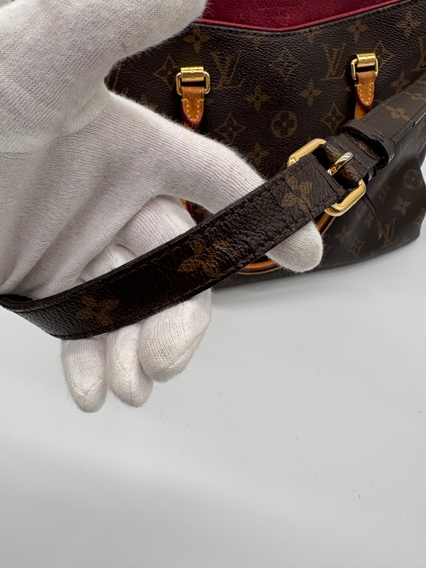 Louis Vuitton Pallas MM Monogram Tasche (Braune Vintage Designer Handtasche)