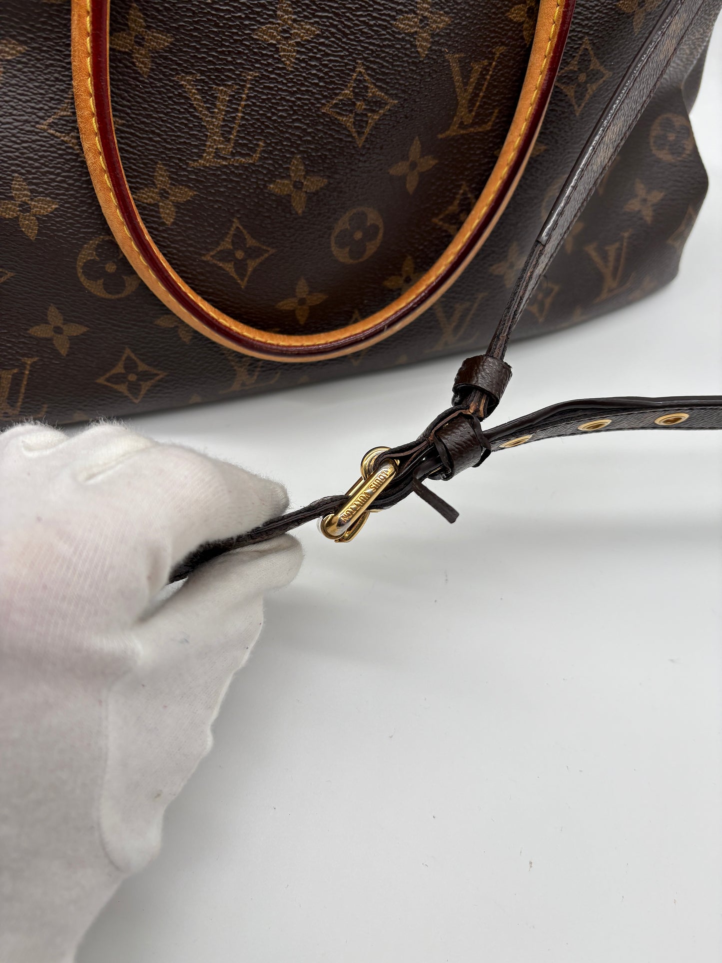 Louis Vuitton Pallas MM Monogram Tasche (Braune Vintage Designer Handtasche)