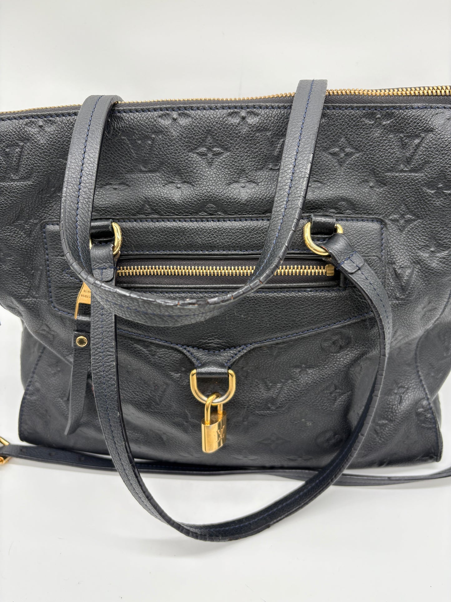 Louis Vuitton Lumineuse Empreinte GM Monogram Tasche (Navy Schwarze Vintage Designer Handtasche)