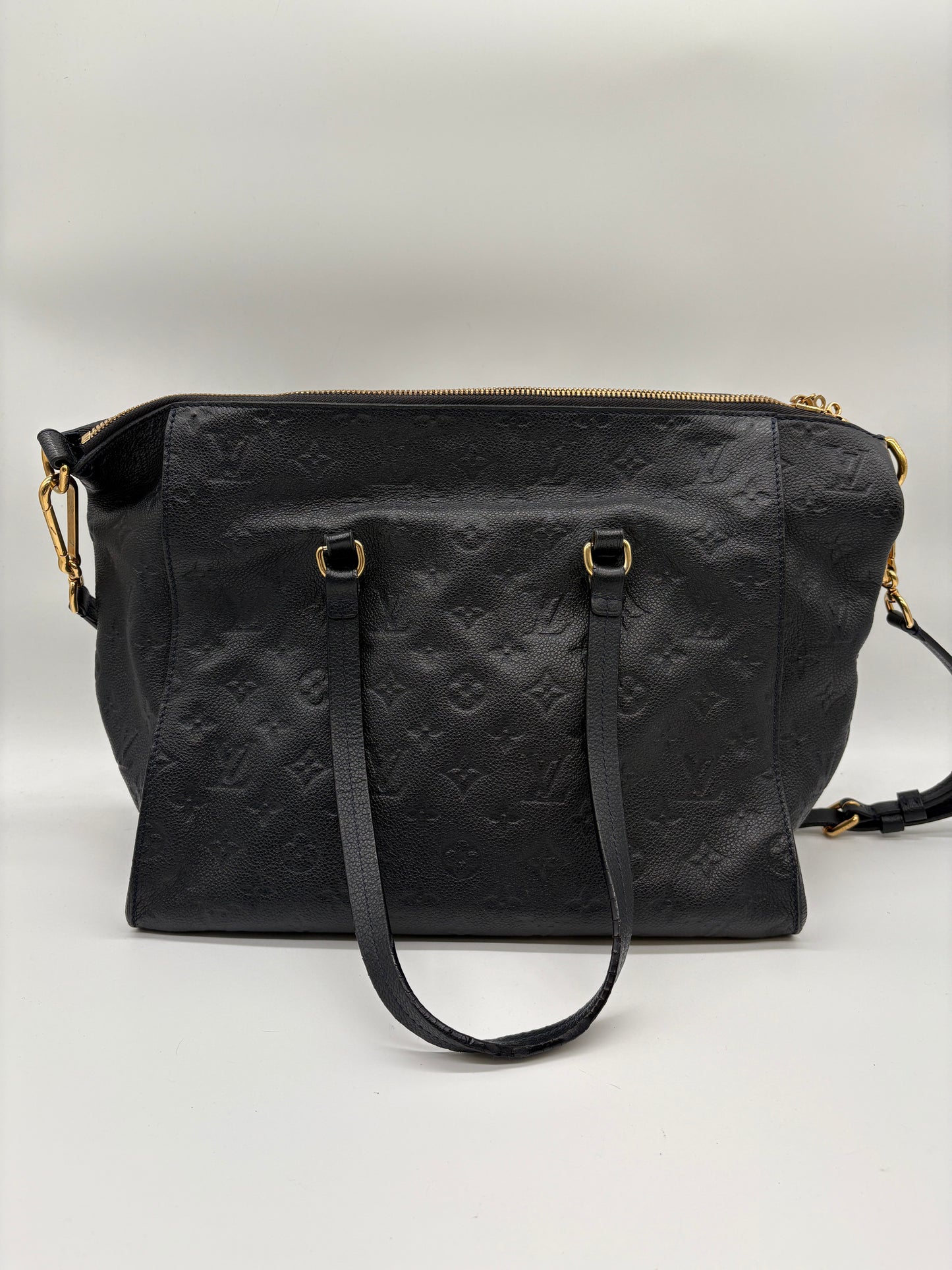 Louis Vuitton Lumineuse Empreinte GM Monogram Tasche (Navy Schwarze Vintage Designer Handtasche)