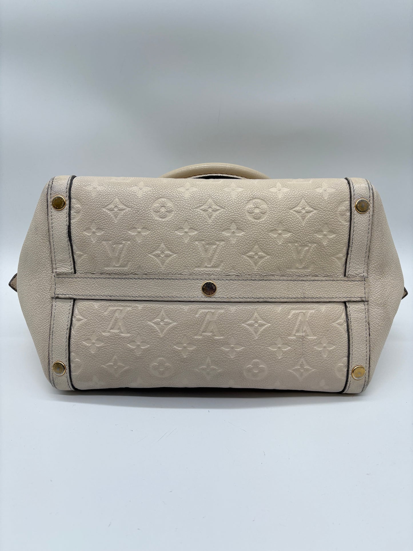 Louis Vuitton Marais Empreinte MM Monogram Tasche (Creme Vintage Designer Handtasche)