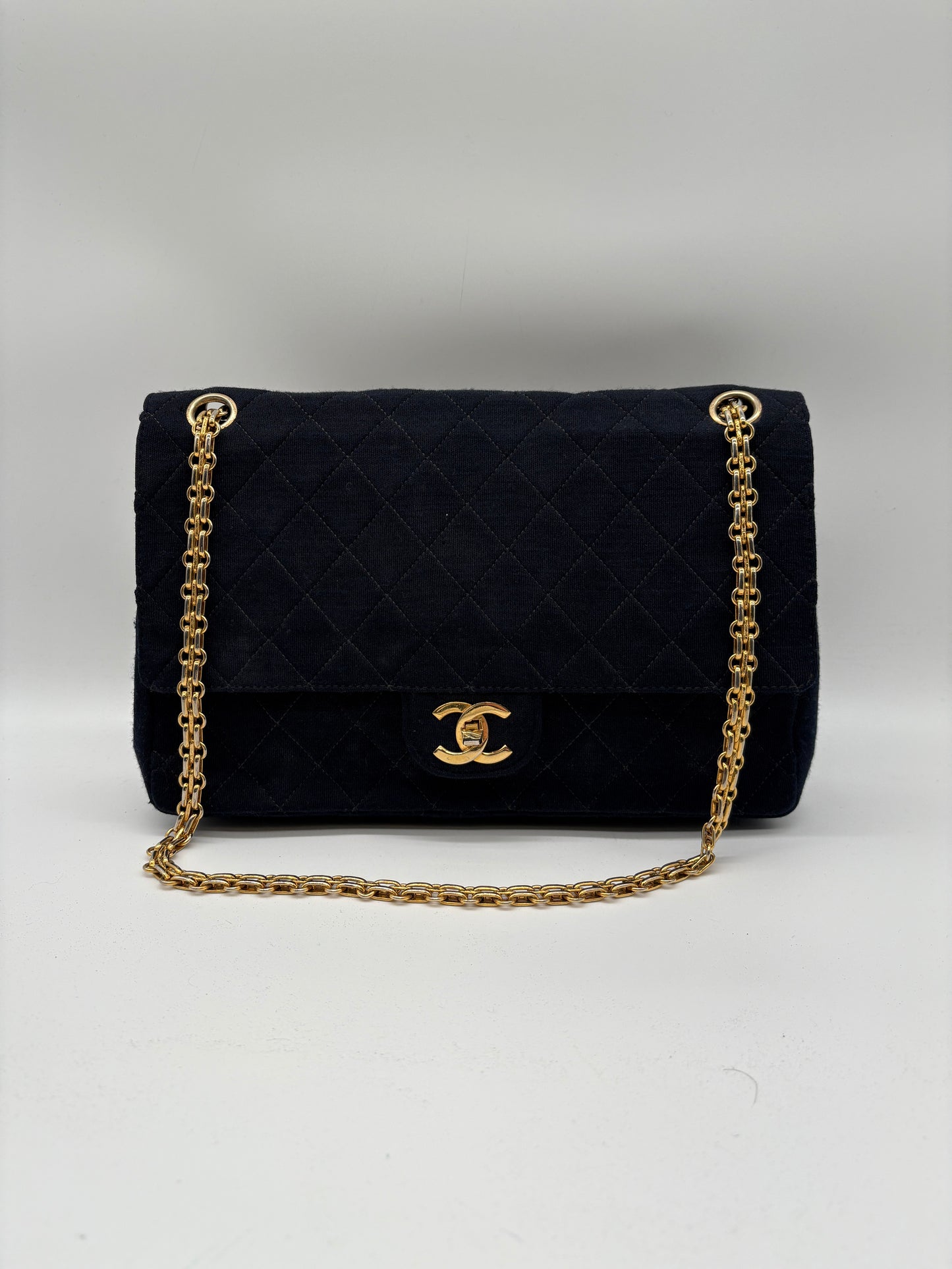 Chanel Timeless Jersey Flap Designer Handtasche (Vintage Classic Medium Modell 674775)