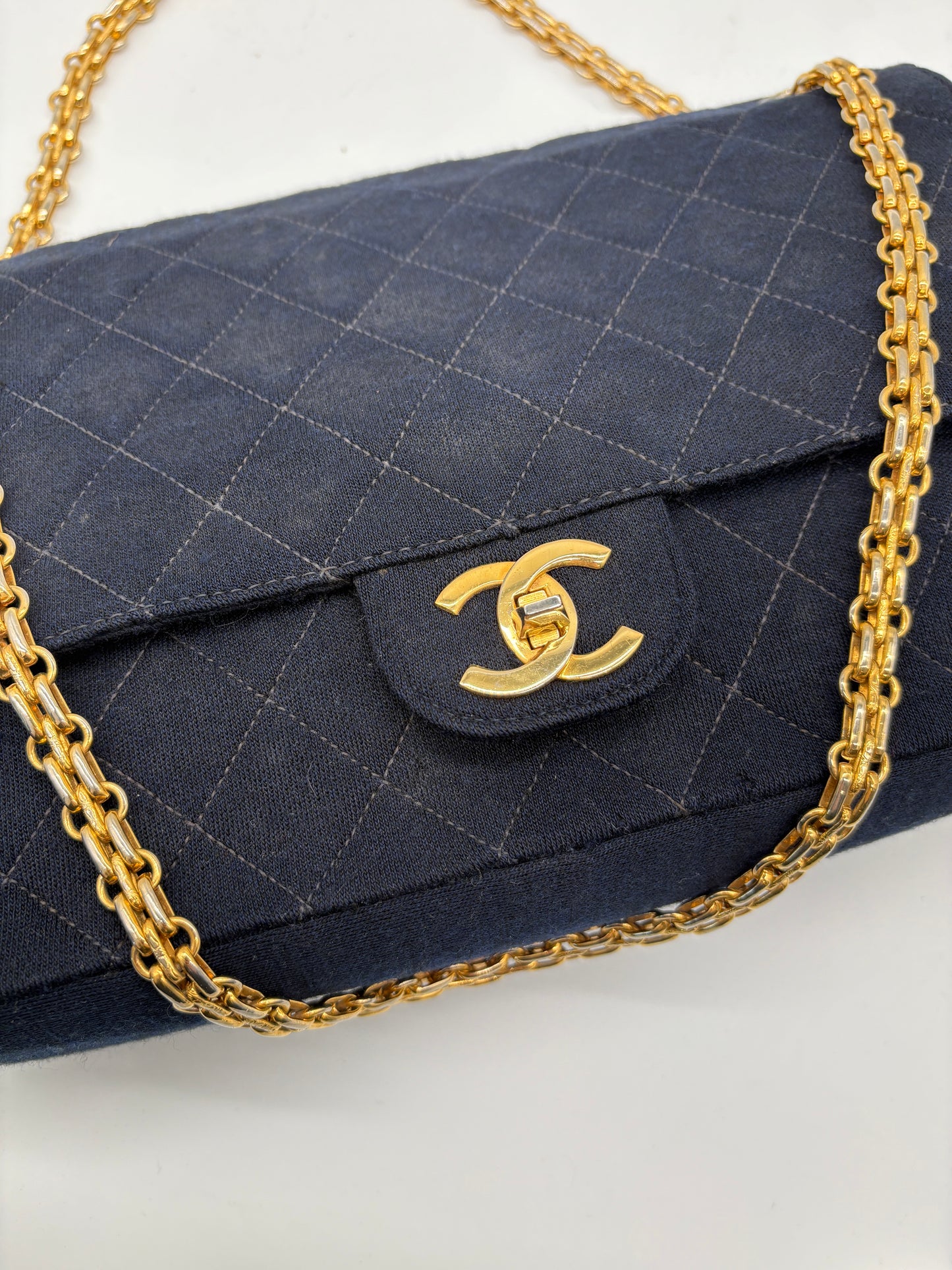 Chanel Timeless Jersey Flap Designer Handtasche (Vintage Classic Medium Modell 674775)