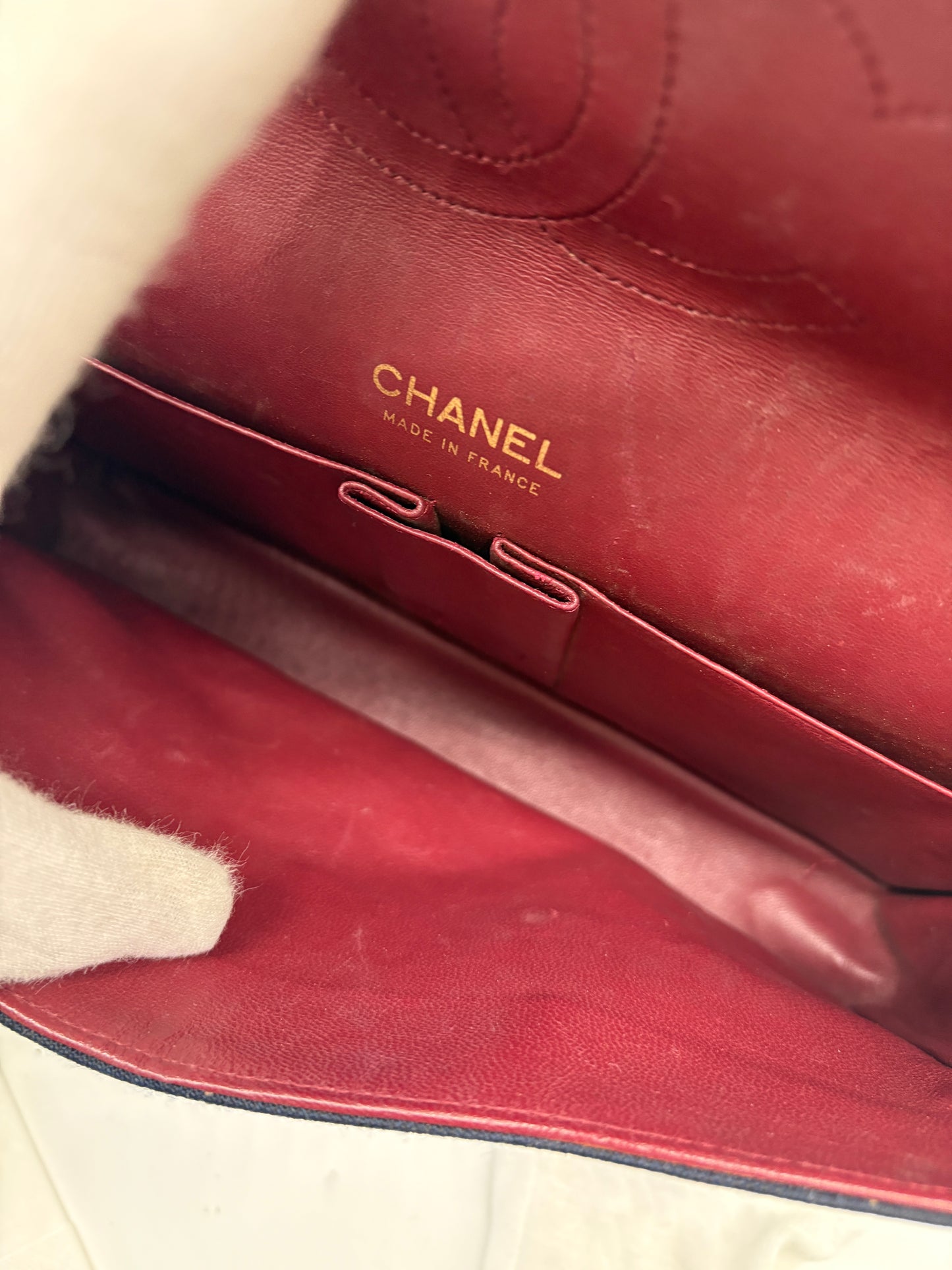 Chanel Timeless Jersey Flap Designer Handtasche (Vintage Classic Medium Modell 674775)