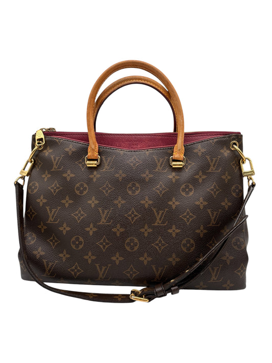 Louis Vuitton Pallas MM Monogram Tasche (Braune Vintage Designer Handtasche)